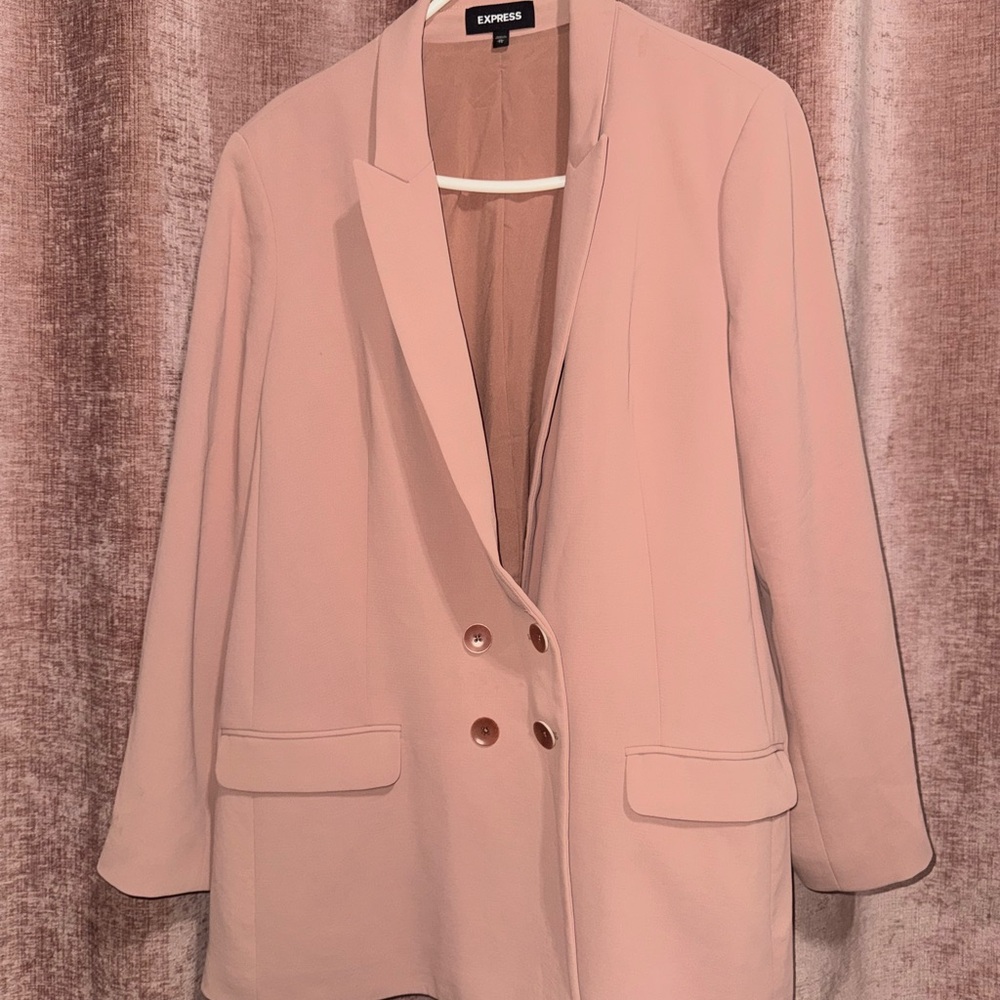 Express Women's Mauve Double-Breasted Blazer
